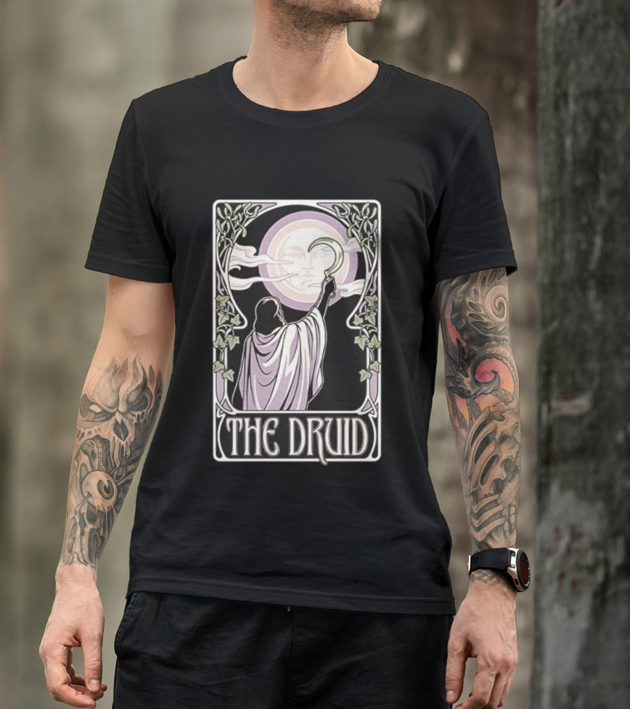 The Druid Tarot Card Moon And Sickle Mystical T-Shirt