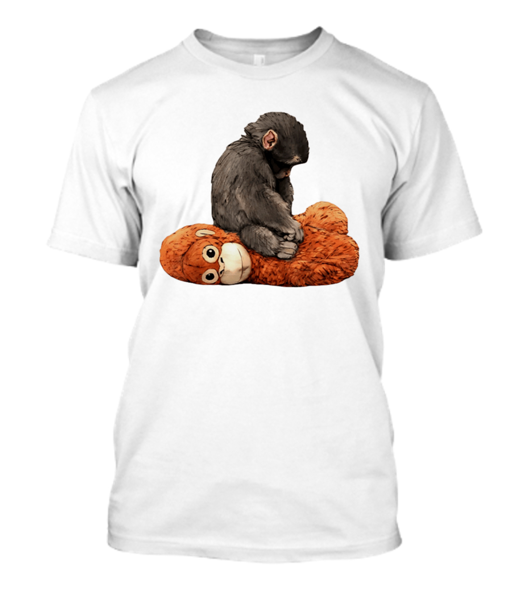 Punch Kun Protect Baby Monkey Comfort Plush Hugging Companion T-Shirt