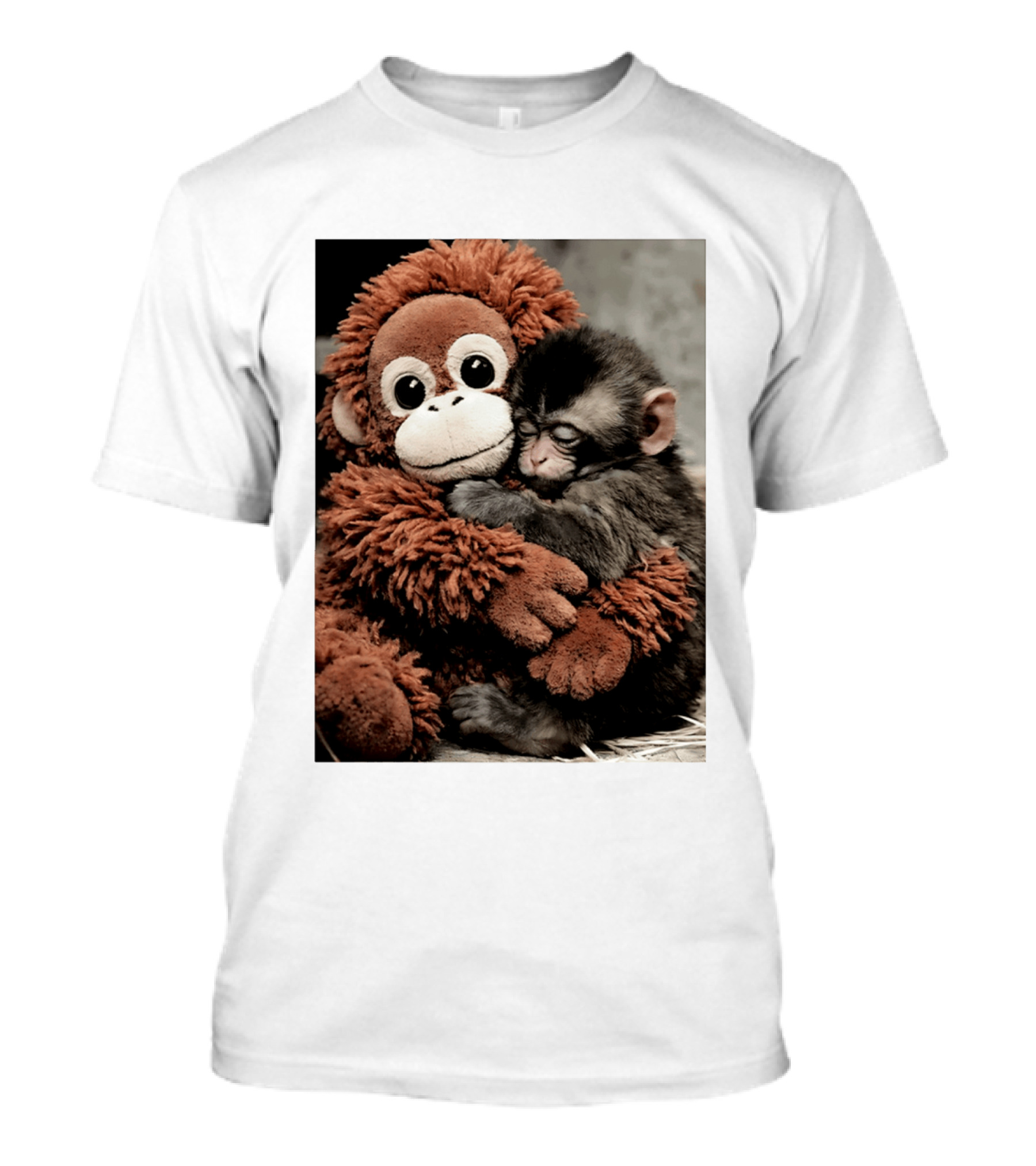 Punch Kun Cuddly Punch Monkey Hugging Plush Toy T-Shirt