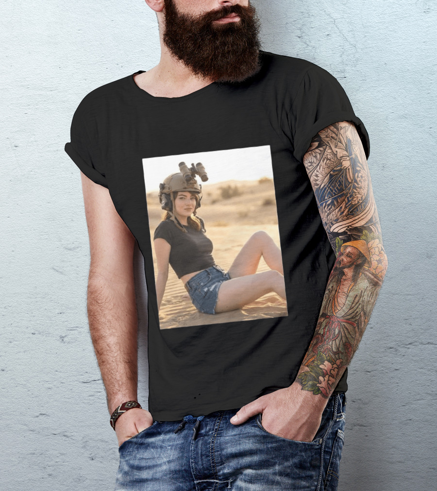 Emma Stone Desert Night Vision Helmet Adventure T-Shirt