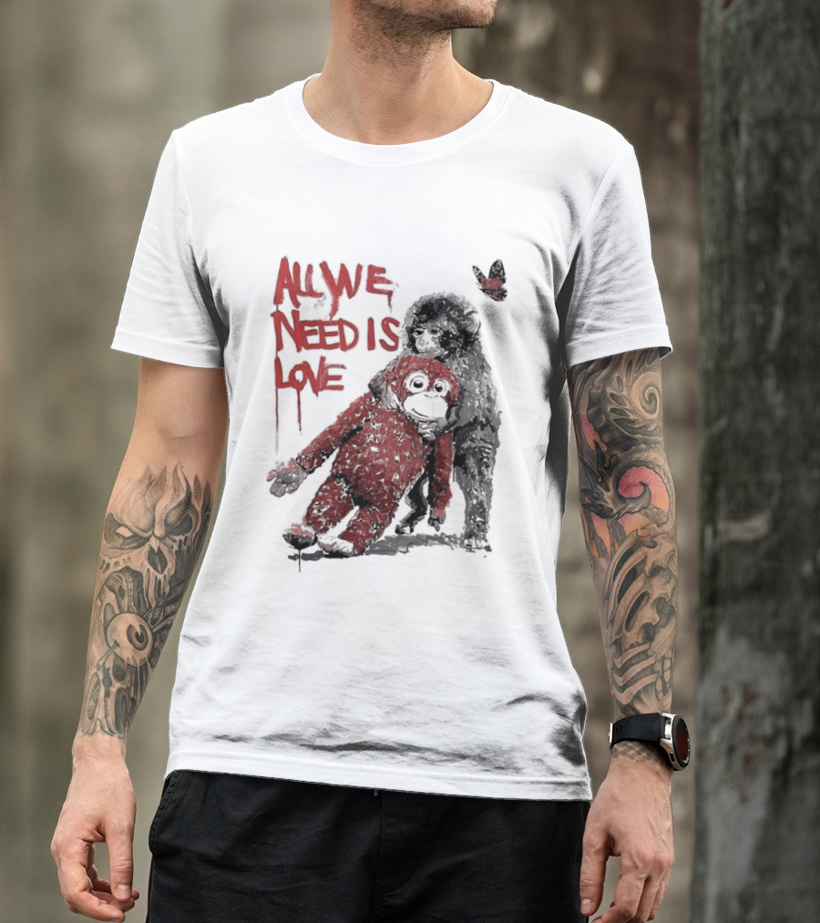 All We Need Is Love Baby Monkey Punch Ikea Doll Japan Zoo T-Shirt