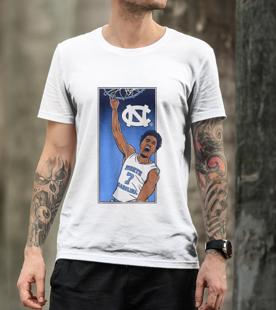 North Carolina Tar Heels Seth Trimble Basketball Dunk T-Shirt