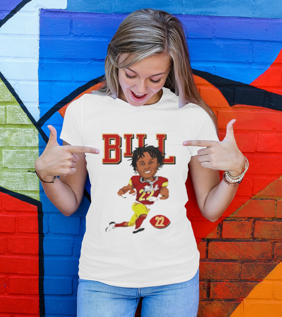 Original Bill 22 Washington Commanders Cartoon Football Player T-Shirt