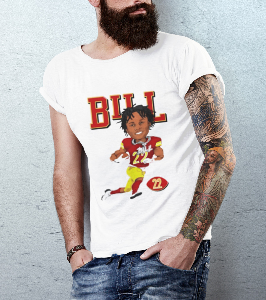 Original Bill 22 Washington Commanders Cartoon Football Player T-Shirt