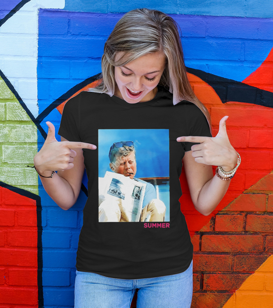 Barstool Sports JFK Summer Sunglasses Reading News T-Shirt