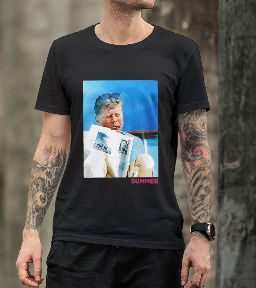 Barstool Sports JFK Summer Sunglasses Reading News T-Shirt