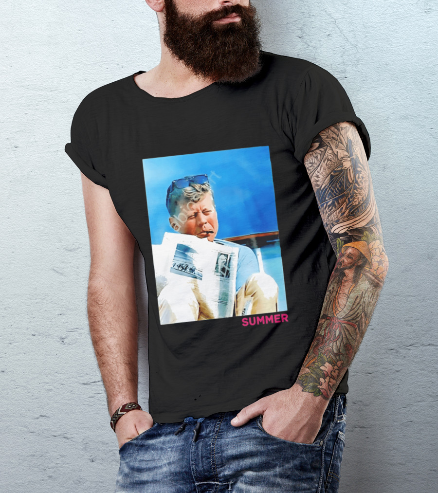 Barstool Sports JFK Summer Sunglasses Reading News T-Shirt