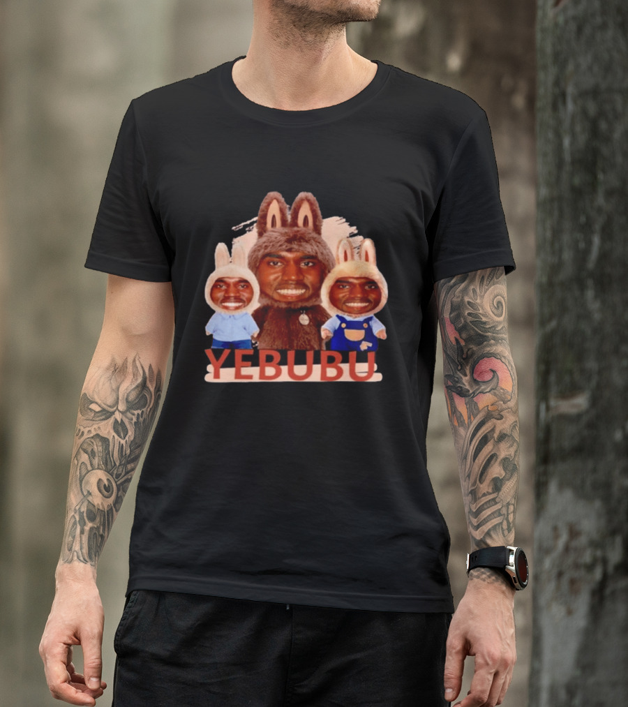 Yebubu Kanye West X Labubu Bunny Costume Trio T-Shirt