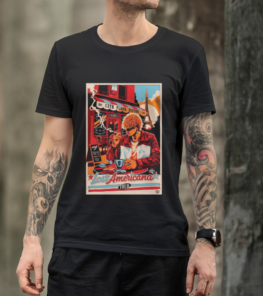 13th Floor Bistro Cafe Paris MGK February 27 2026 Lost Americana Tour T-Shirt