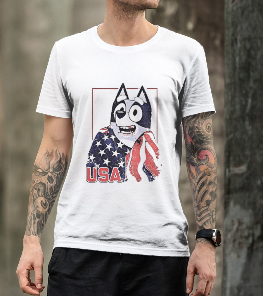 USA Bluey Hockey Jack Hughes Team Smile T-Shirt