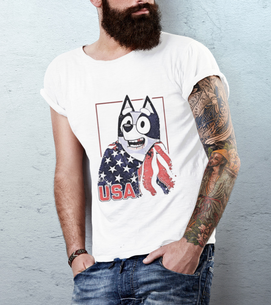 USA Bluey Hockey Jack Hughes Team Smile T-Shirt