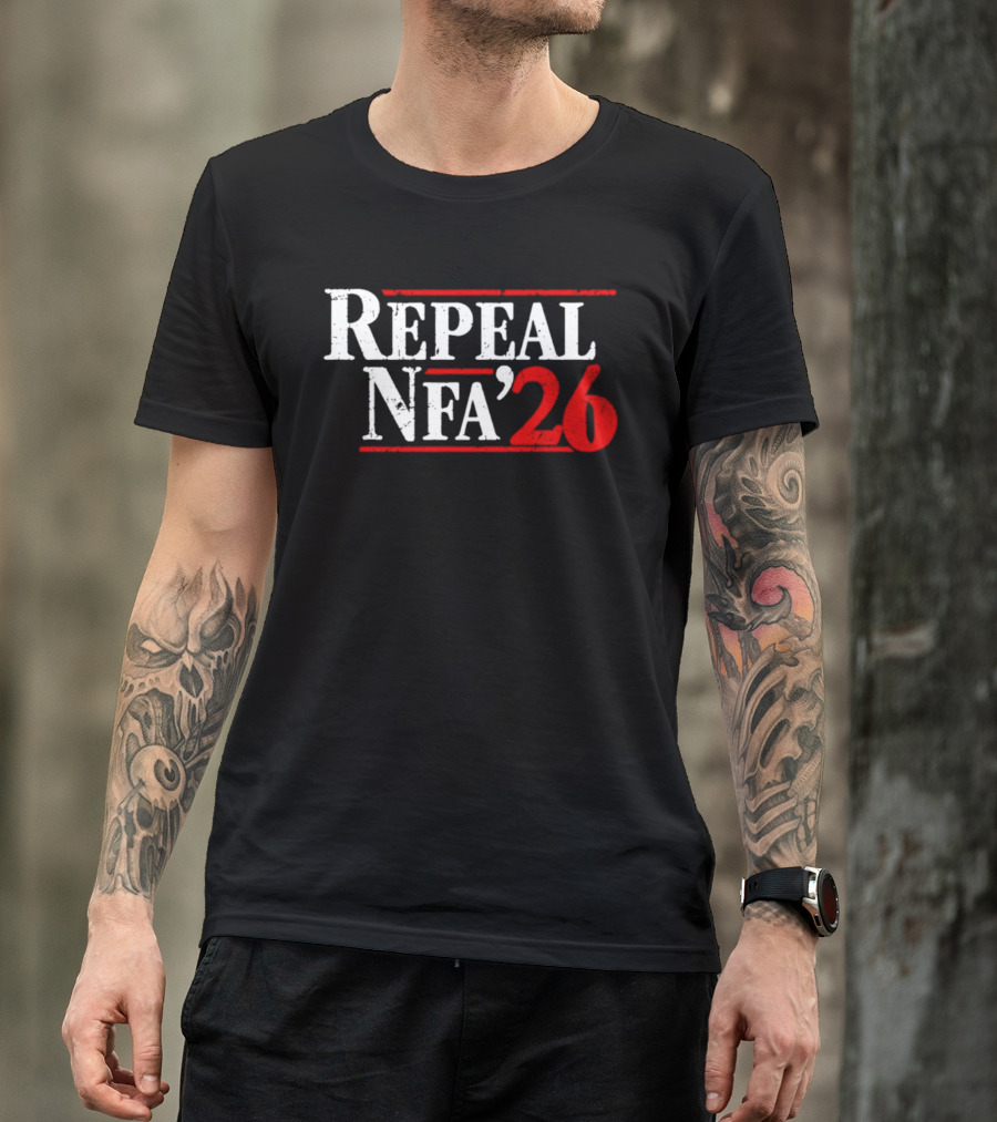 Repeal NFA 2026 Bold Red And White T-Shirt