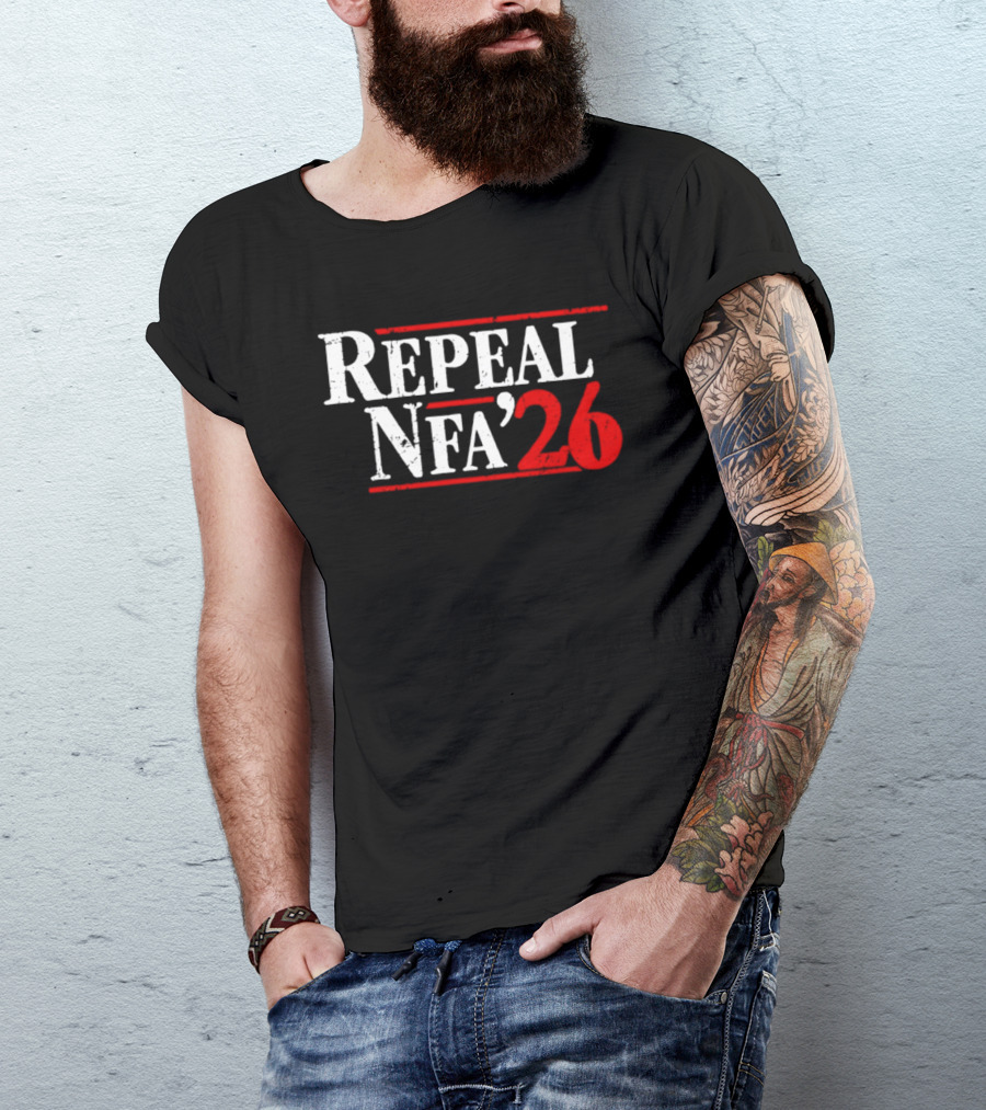 Repeal NFA 2026 Bold Red And White T-Shirt