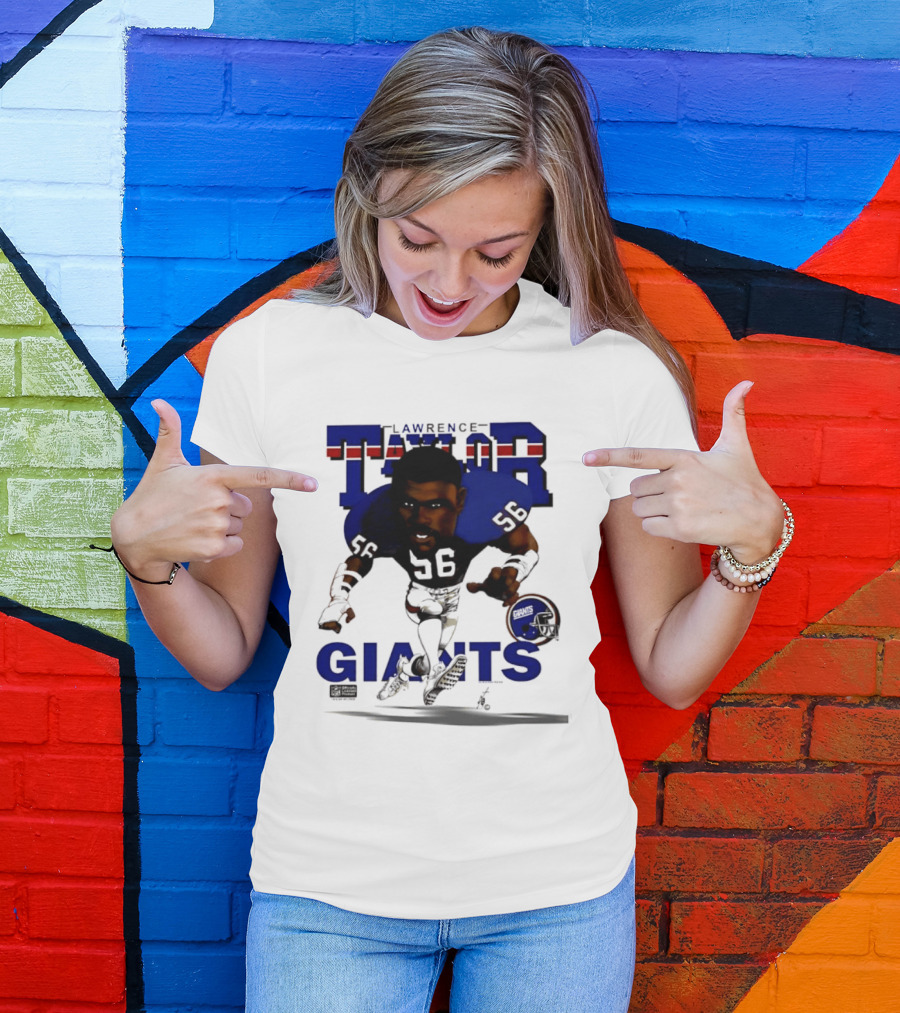 Lawrence Taylor Giants 56 New York 1987 Caricature T-Shirt