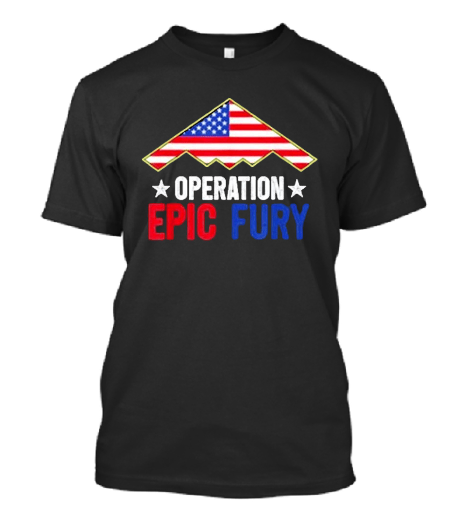 Operation Epic Fury 2026 American Flag Motif T-Shirt