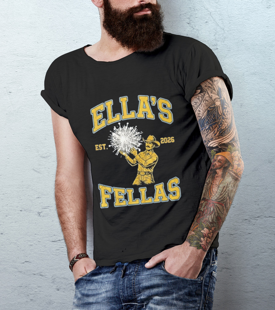 Ella Langley Ella's Fellas Est 2026 Cowboy And Fireworks T-Shirt