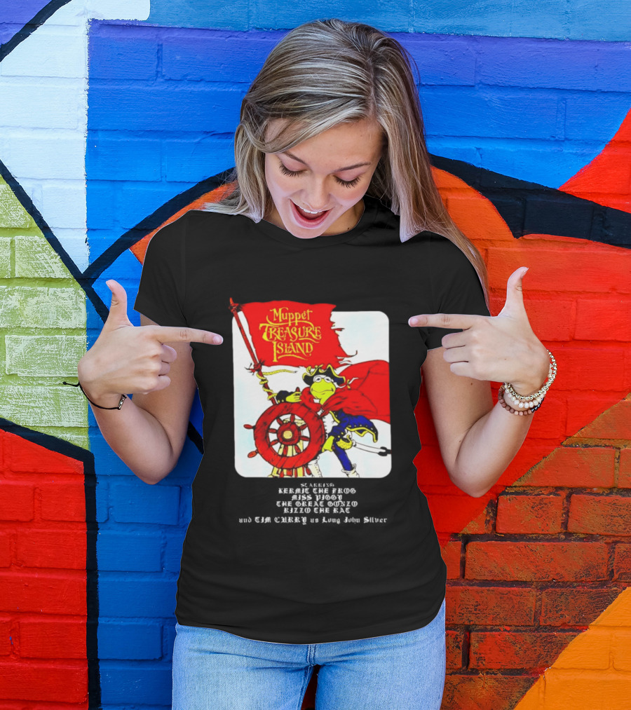 Kermit The Frog Muppet Treasure Island 1996 Steering Pirate Ship T-Shirt