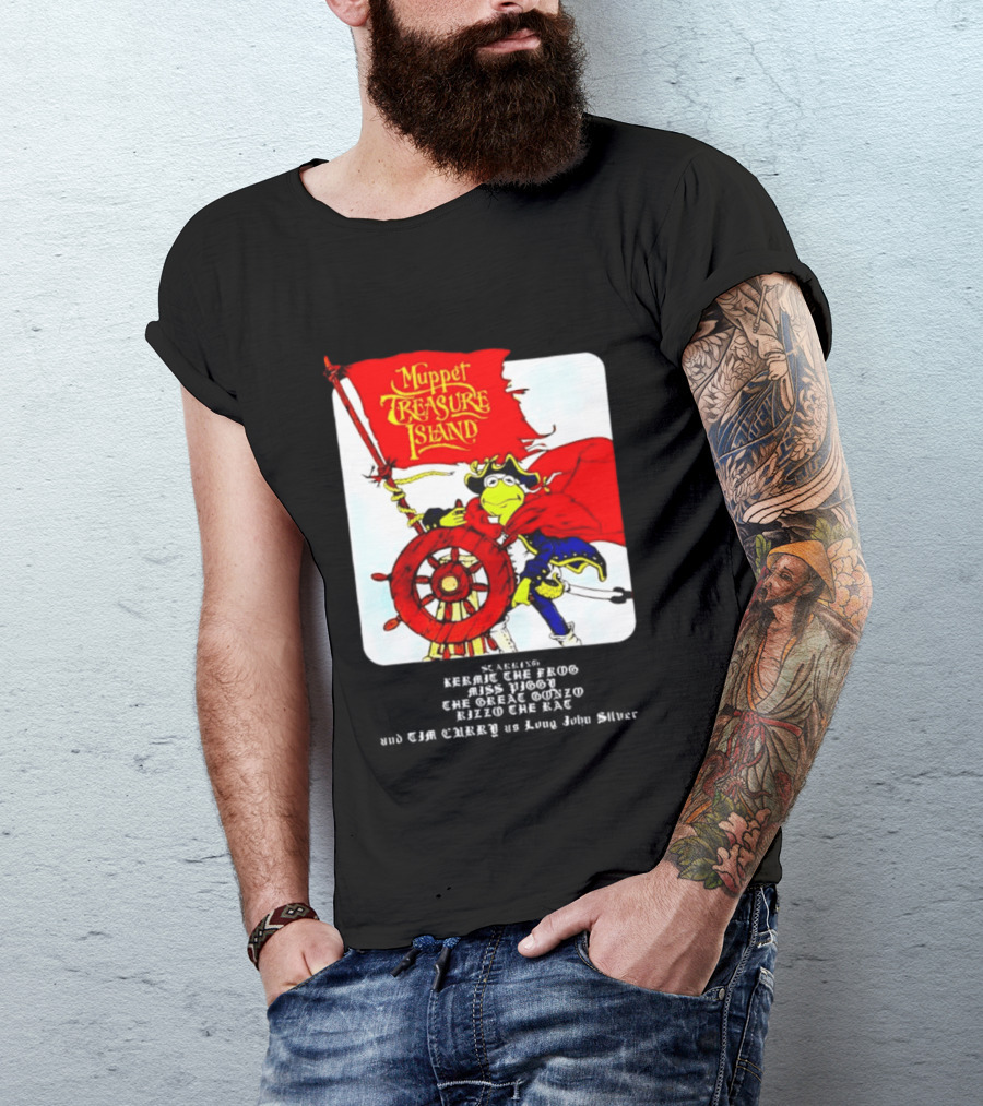 Kermit The Frog Muppet Treasure Island 1996 Steering Pirate Ship T-Shirt