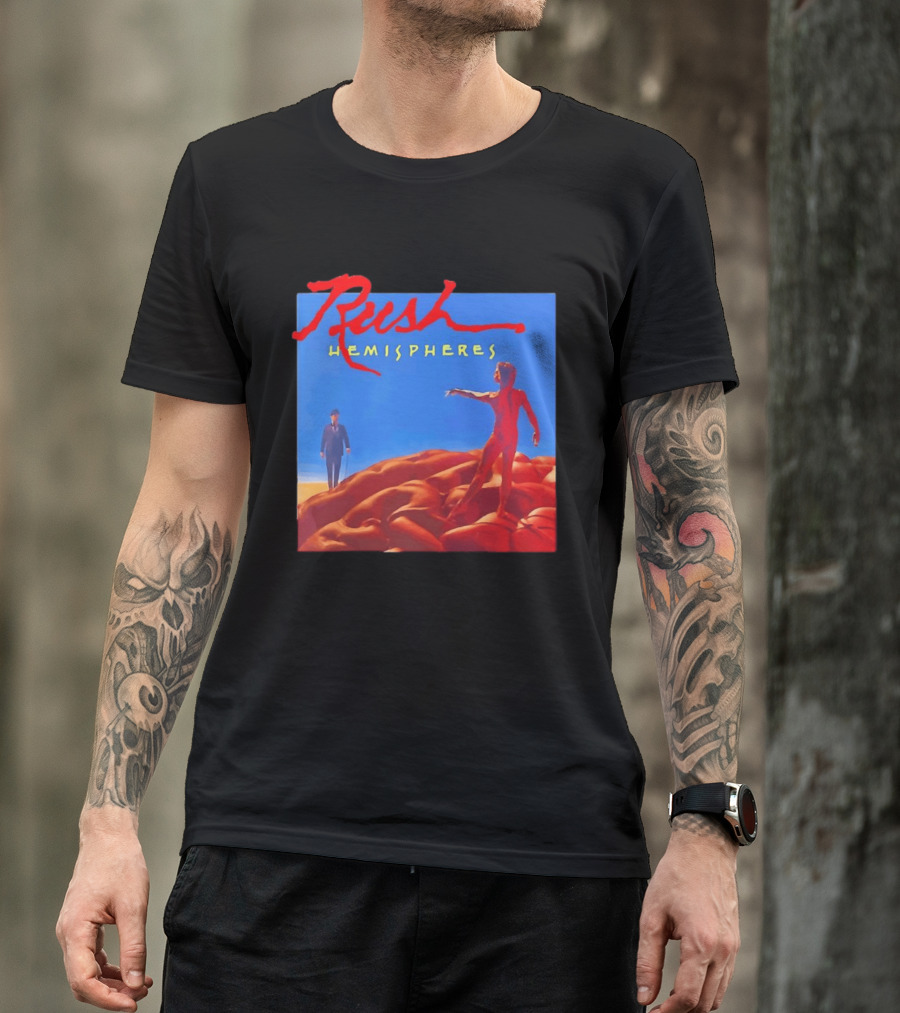 Rush Hemispheres Album Cover Artwork With Brain T-Shirt