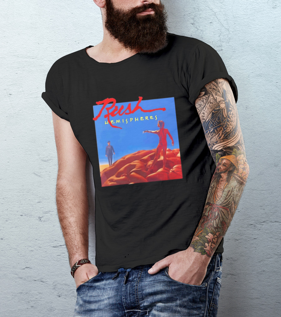 Rush Hemispheres Album Cover Artwork With Brain T-Shirt