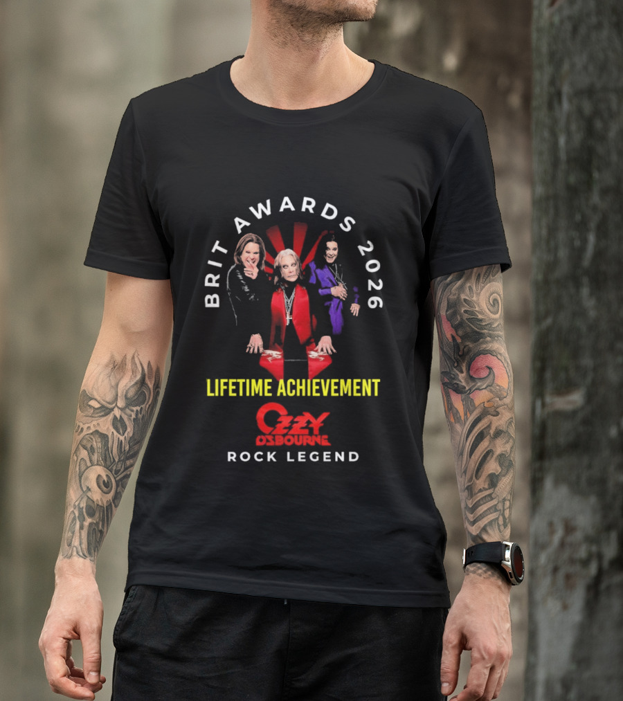 Brit Awards 2026 Lifetime Achievement Ozzy Osbourne Rock Legend T-Shirt