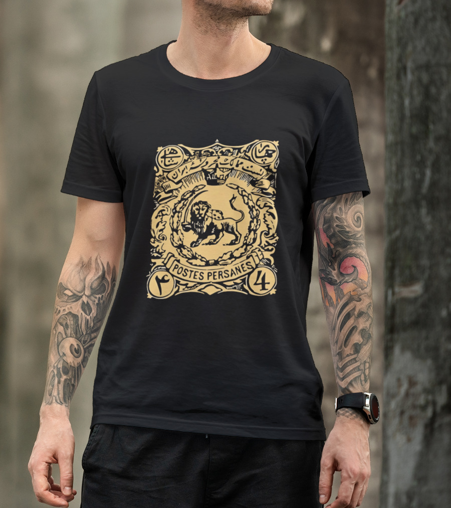 Postes Persanes Persian Lion Stamp Heritage T-Shirt