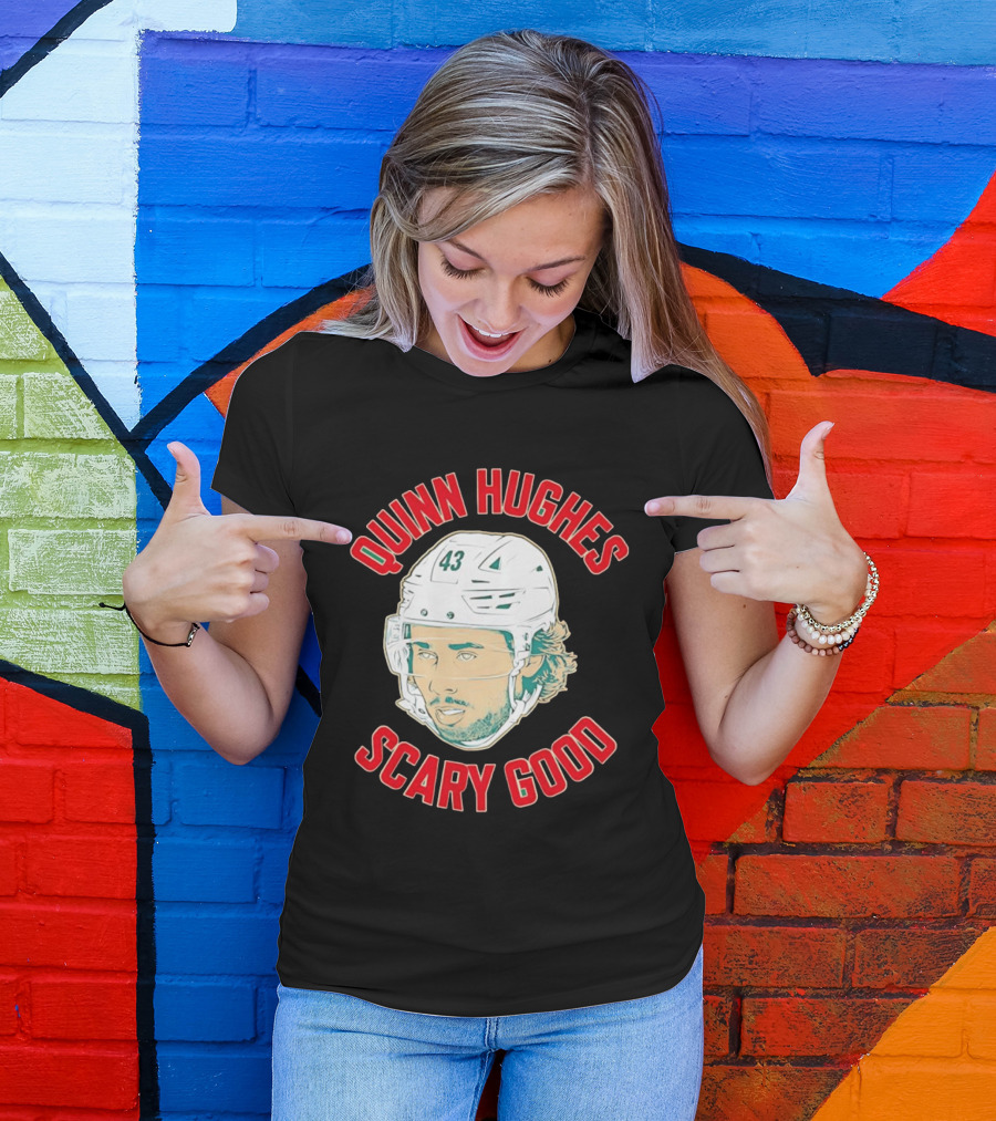 Quinn Hughes Scary Good Ghost Eyes 43 NHL T-Shirt