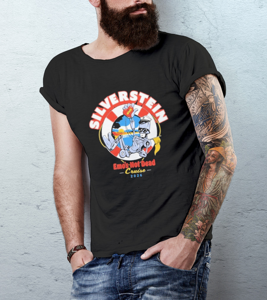 Silverstein Emo's Not Dead Cruise 2026 Lifebuoy And Ocean Waves T-Shirt
