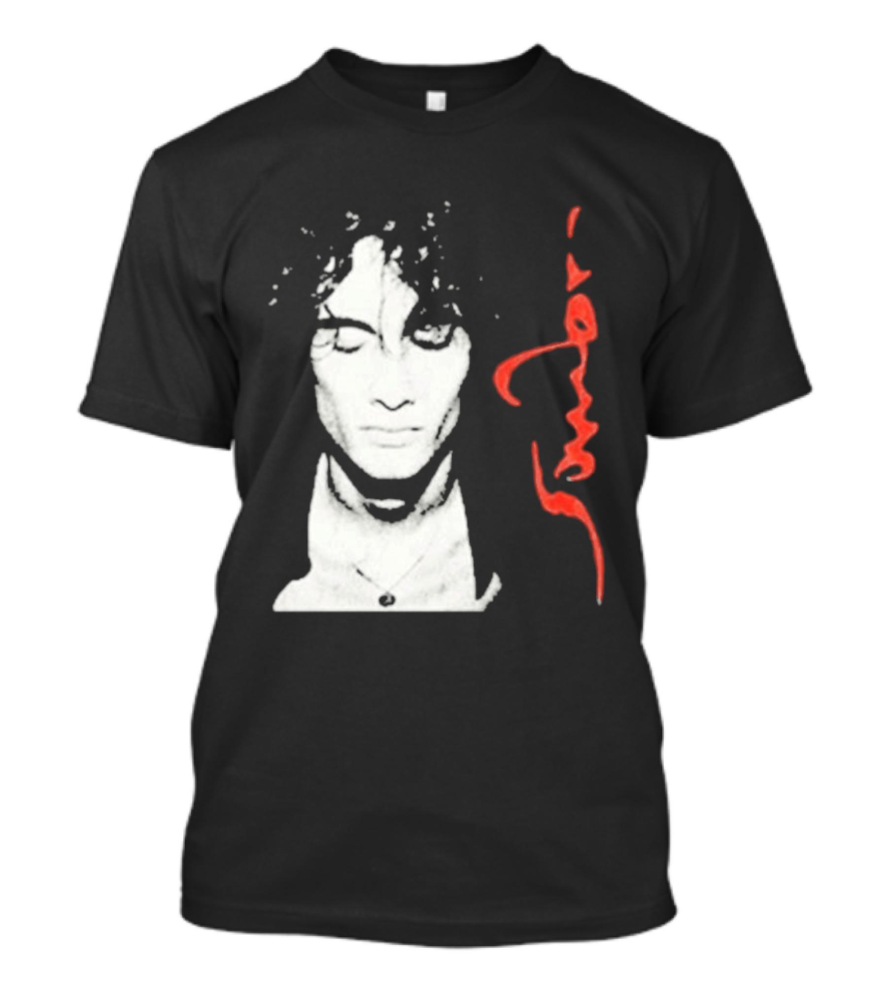 Sombr Facecard Tea Abstract Monochrome Red Accents T-Shirt