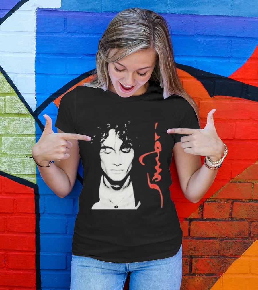 Sombr Facecard Tea Abstract Monochrome Red Accents T-Shirt