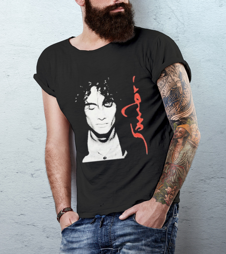 Sombr Facecard Tea Abstract Monochrome Red Accents T-Shirt