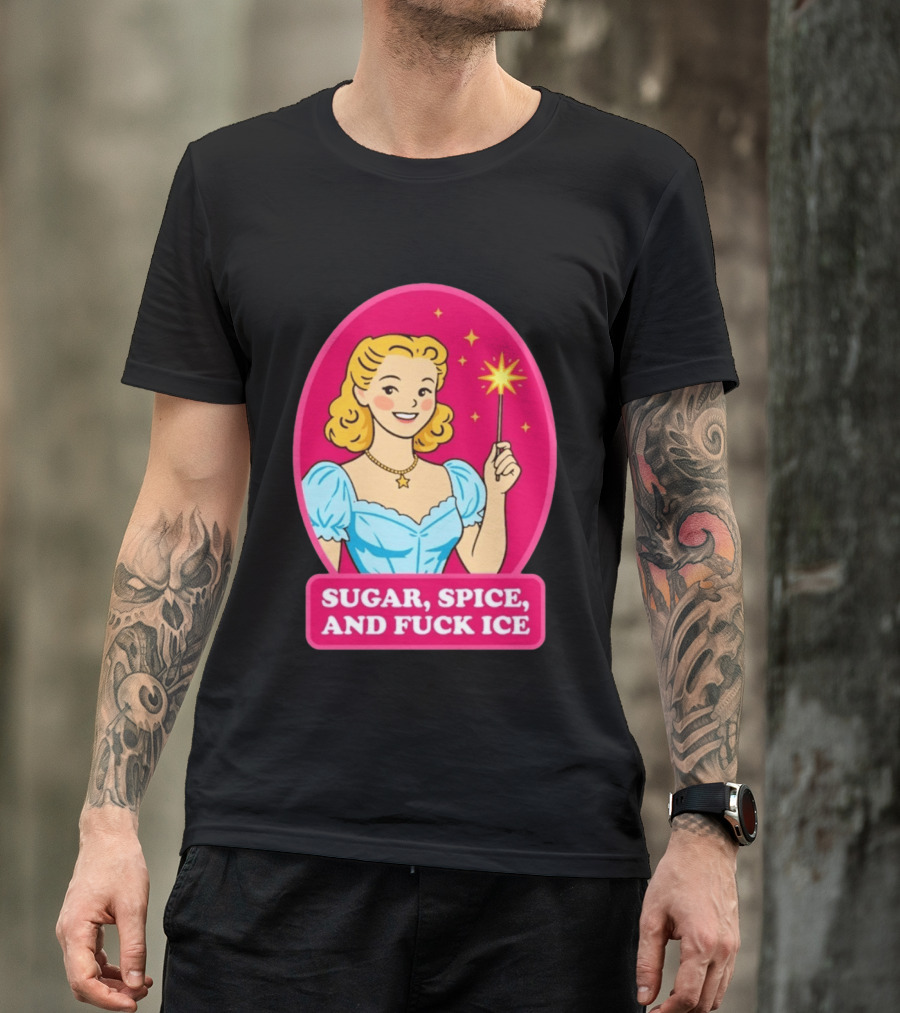 Sugar Spice And Fuck Ice Retro Cartoon Magic Wand T-Shirt