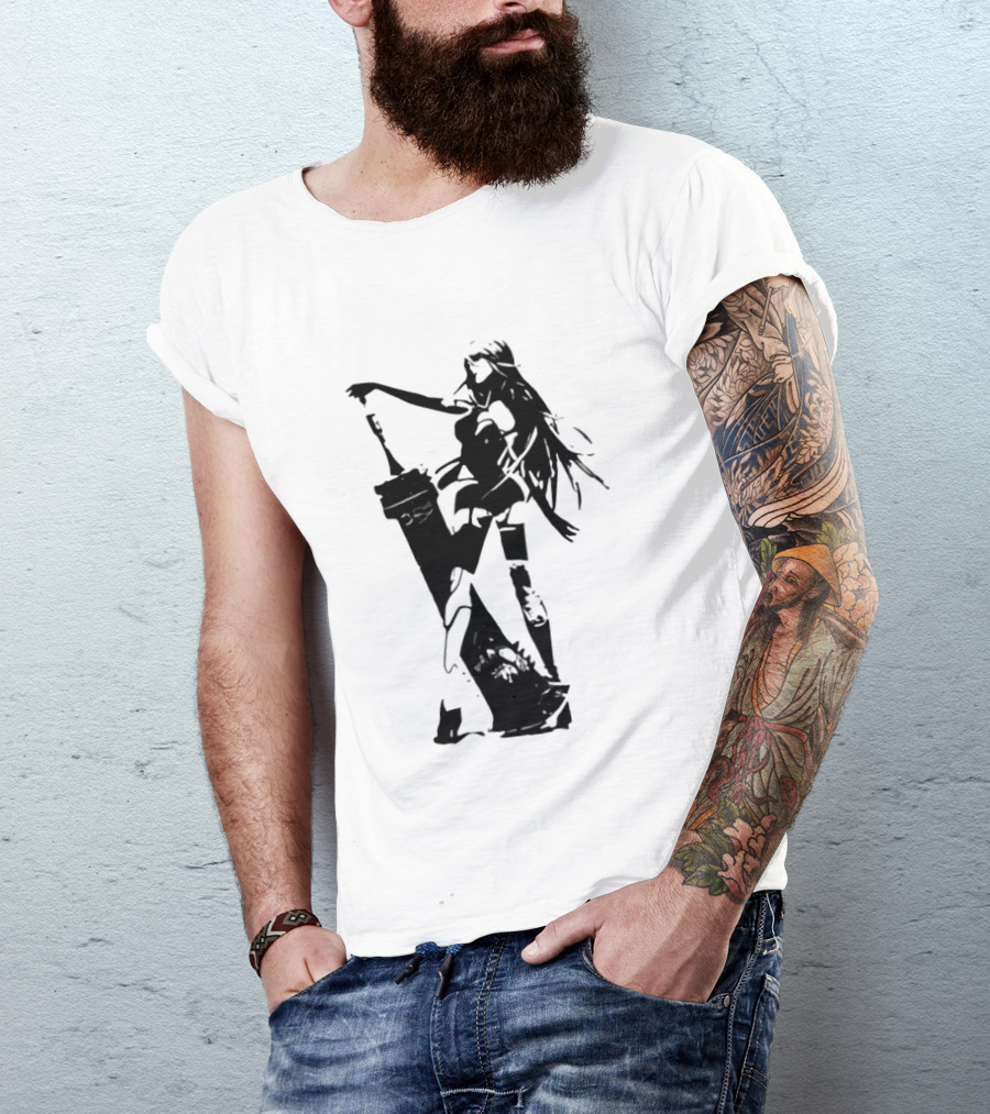 Weathered Nier Automata A2 Silhouette Black T-Shirt