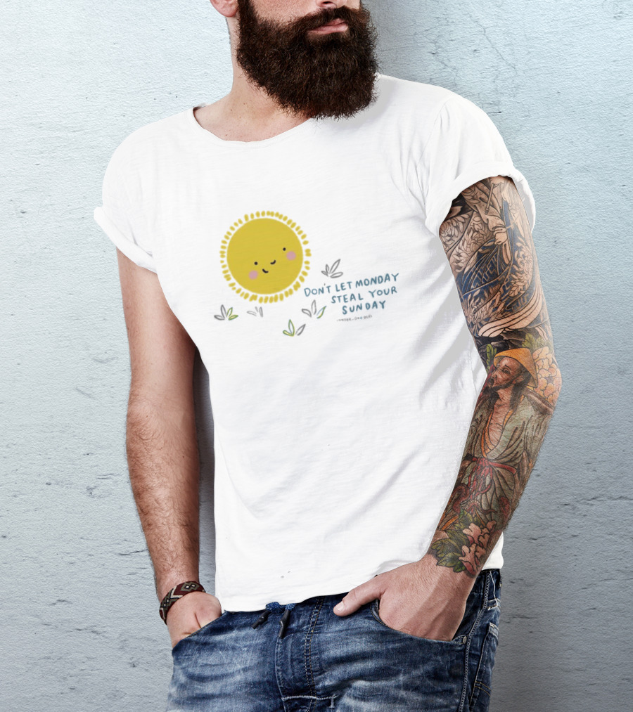 Wonder Doodles Sun Face Don't Let Monday Steal Your Sunday T-Shirt