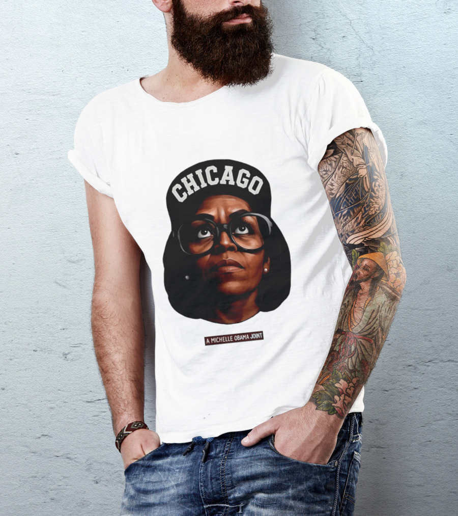 Chicago Michelle Obama Joint Big Face T-Shirt
