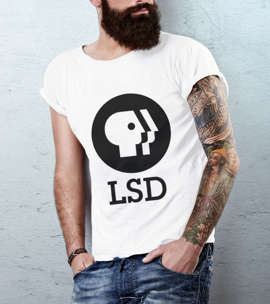 Dave Landau Wears LSD PBS T-Shirt