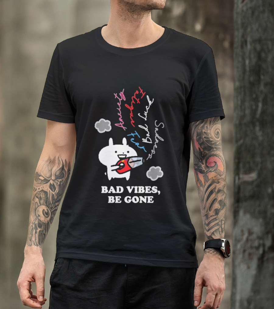 Usagyuuun Bad Vibes Be Gone Lucky Fast Silver Happiness T-Shirt