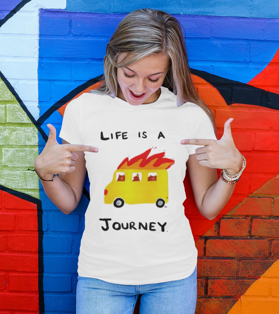 Billy Murphy Life Is A Journey Flaming Bus Adventure T-Shirt