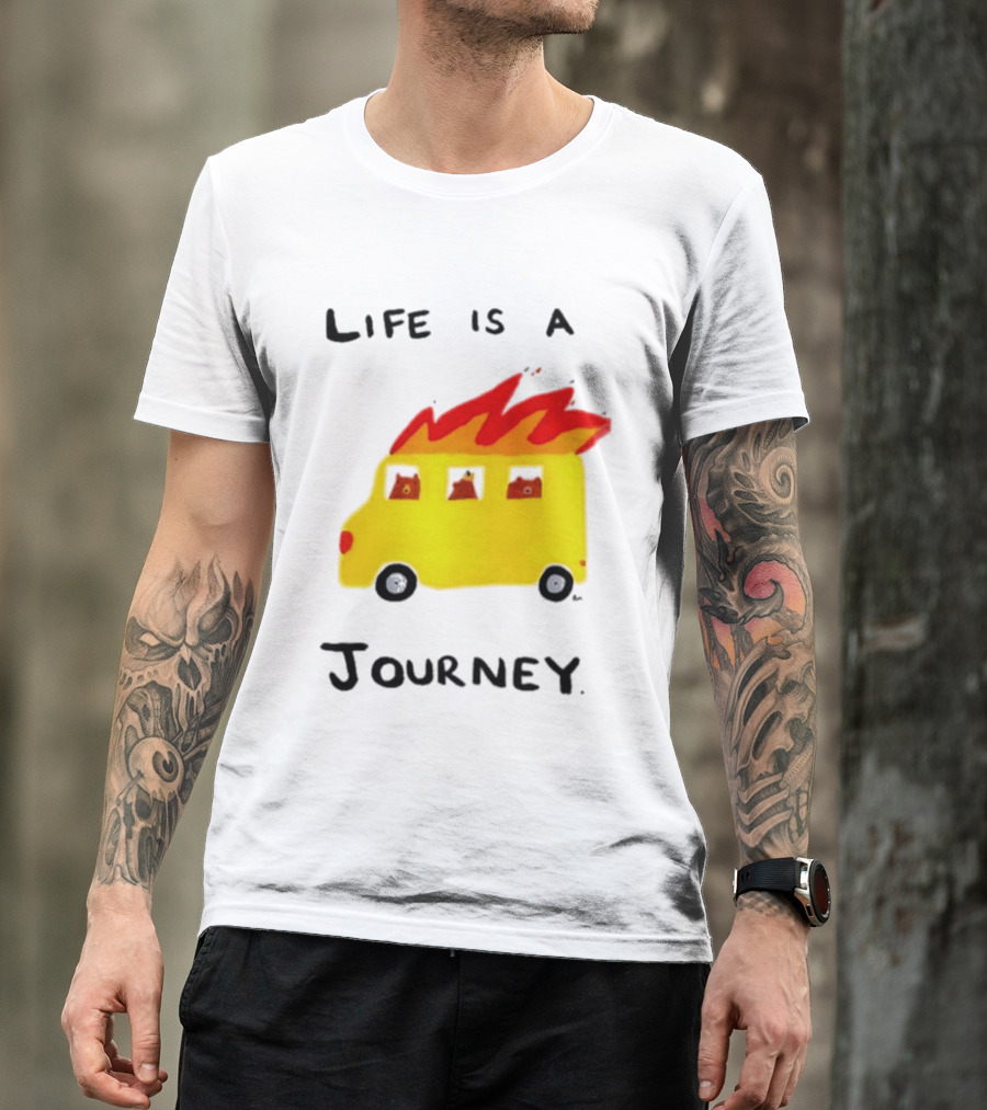 Billy Murphy Life Is A Journey Flaming Bus Adventure T-Shirt