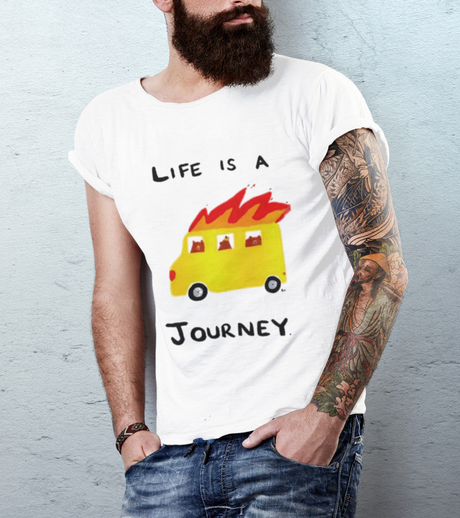 Billy Murphy Life Is A Journey Flaming Bus Adventure T-Shirt