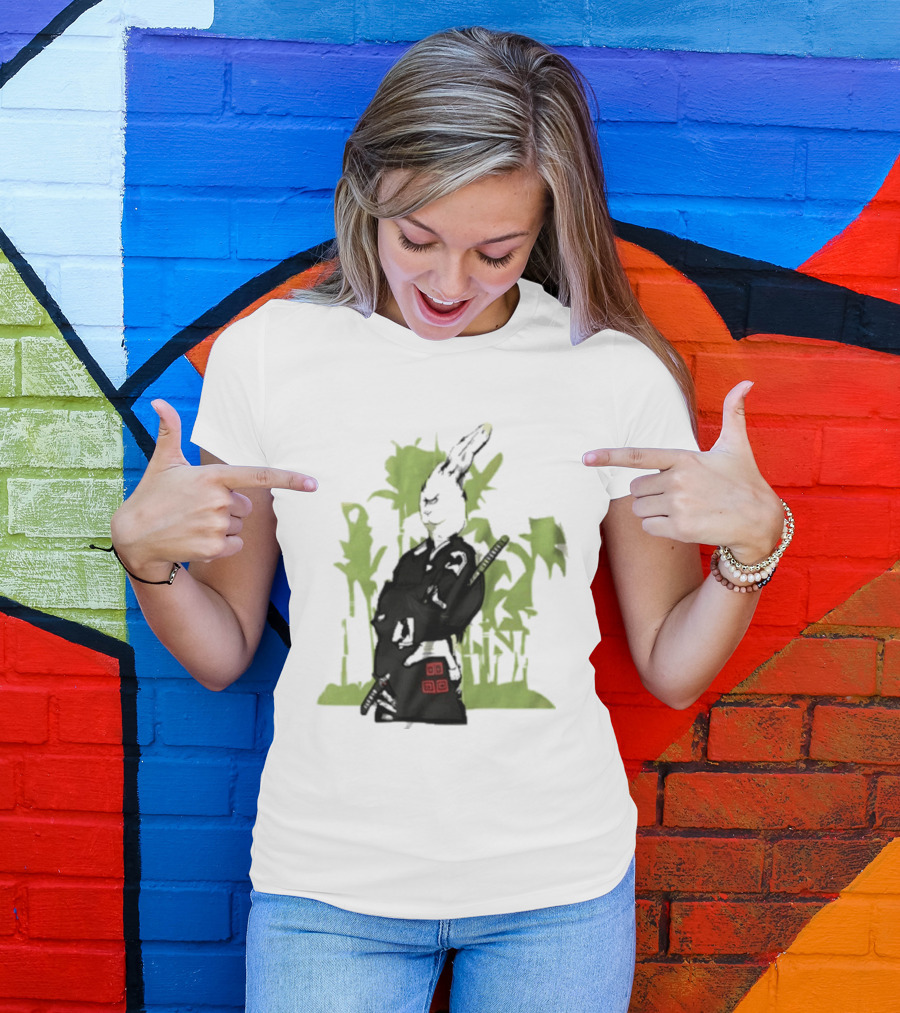 Samurai Rabbit Jeremy Peep Show Bamboo Warrior T-Shirt