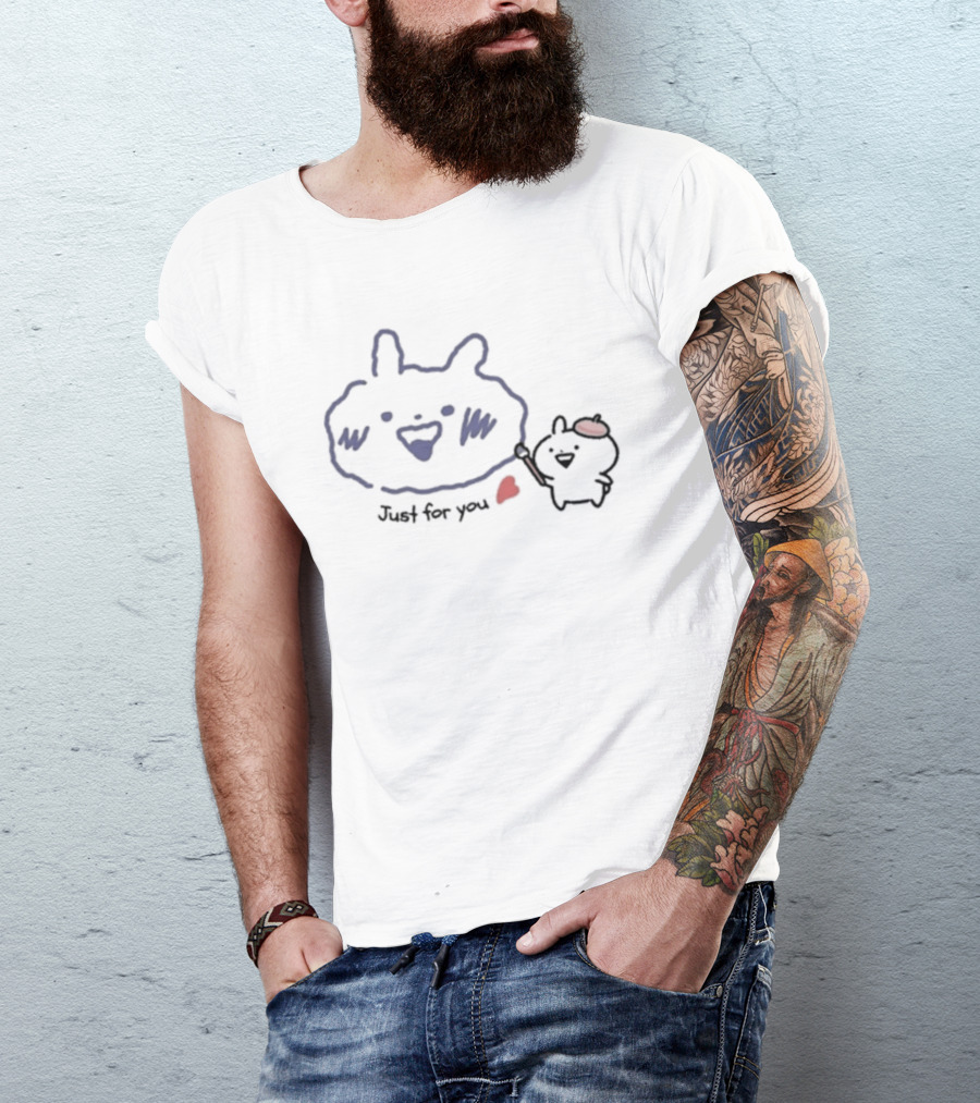 Usagyuuun Just For You Cute Cartoon Bunny And Heart T-Shirt