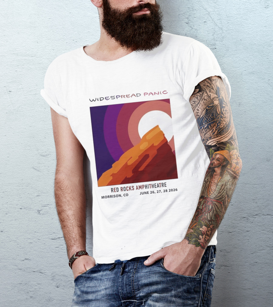 Widespread Panic Red Rocks Amphitheatre Morrison CO June 26 27 28 2026 T-Shirt