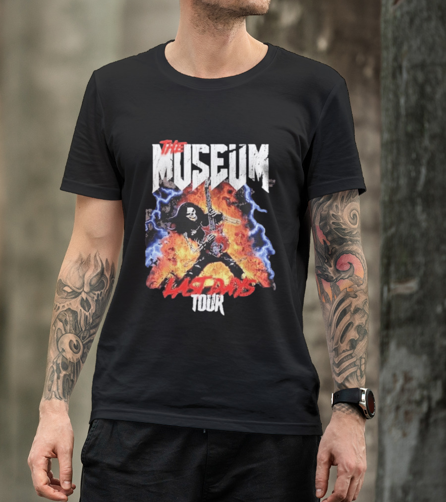 The Museum Last Days Tour Rock Star Electric Guitar Flames T-Shirt