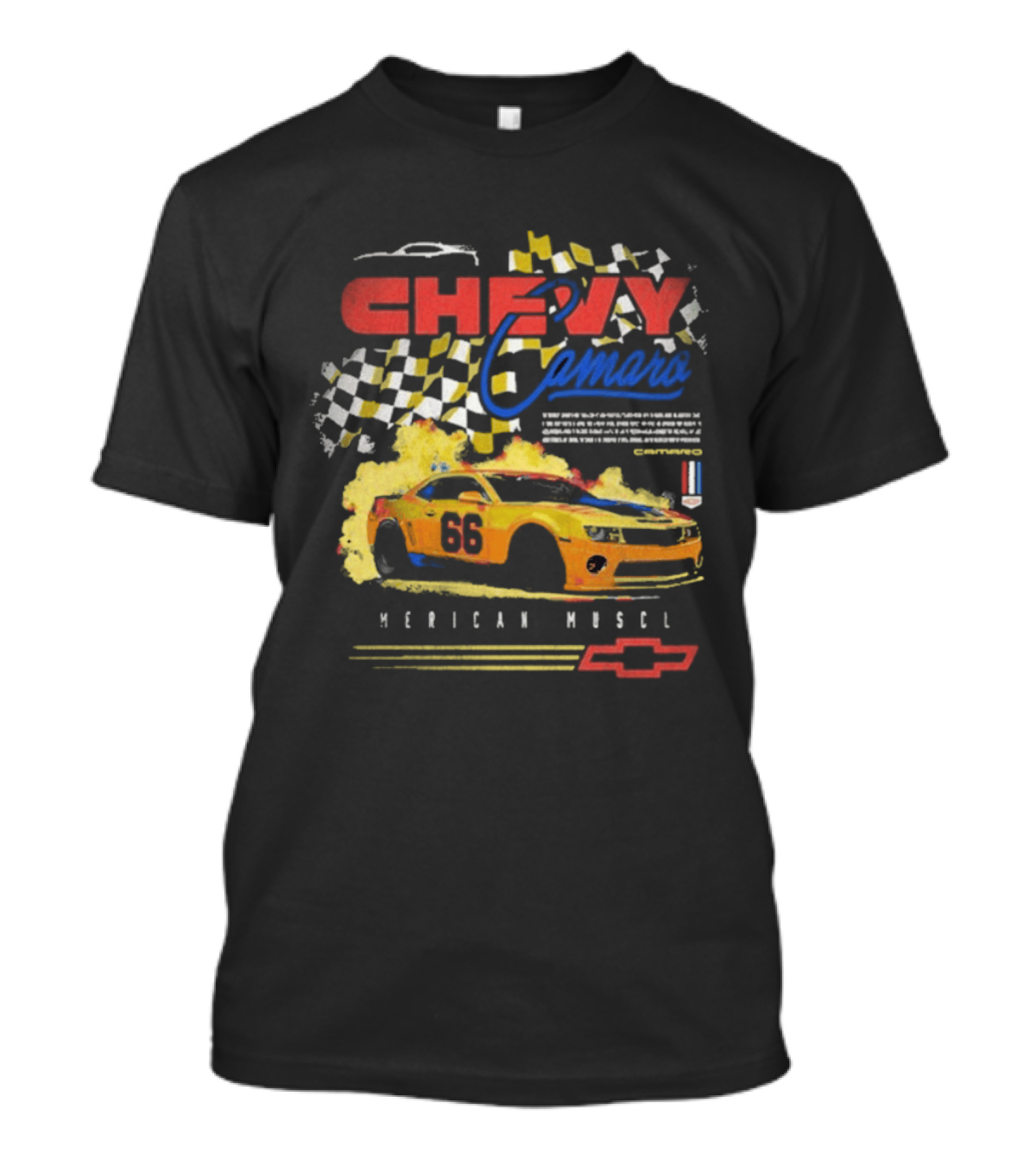 Chevy Camaro 55 American Muscle Race Car Faded Chevrolet T-Shirt