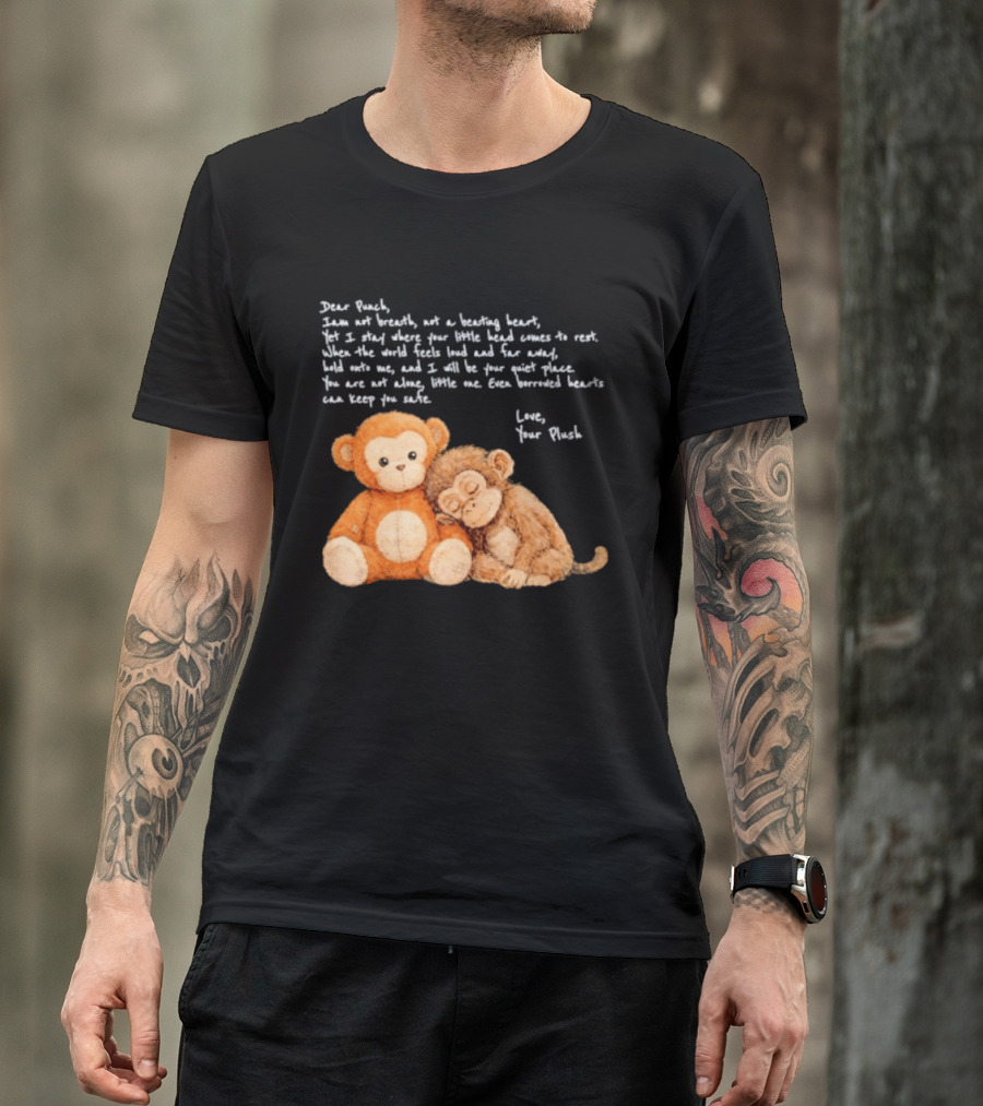 Dear Punch Heartfelt Monkey Companions Poem And Plush Toy T-Shirt