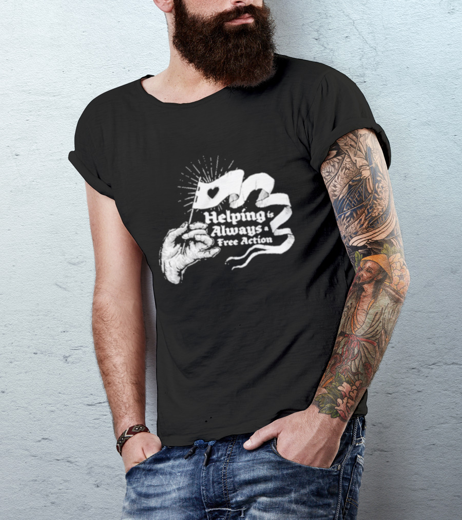 Mcelroy Helping Always Free Action Heart Banner Radiant T-Shirt