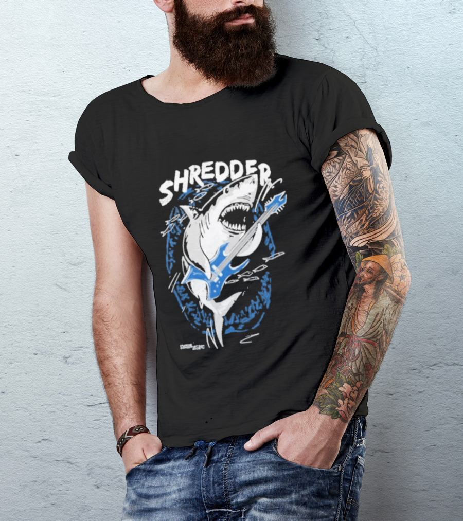 Shredder Shark With Electric Guitar T-Shirt