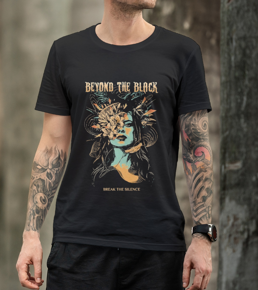 Beyond The Black Break The Silence Head Exploding Floral T-Shirt
