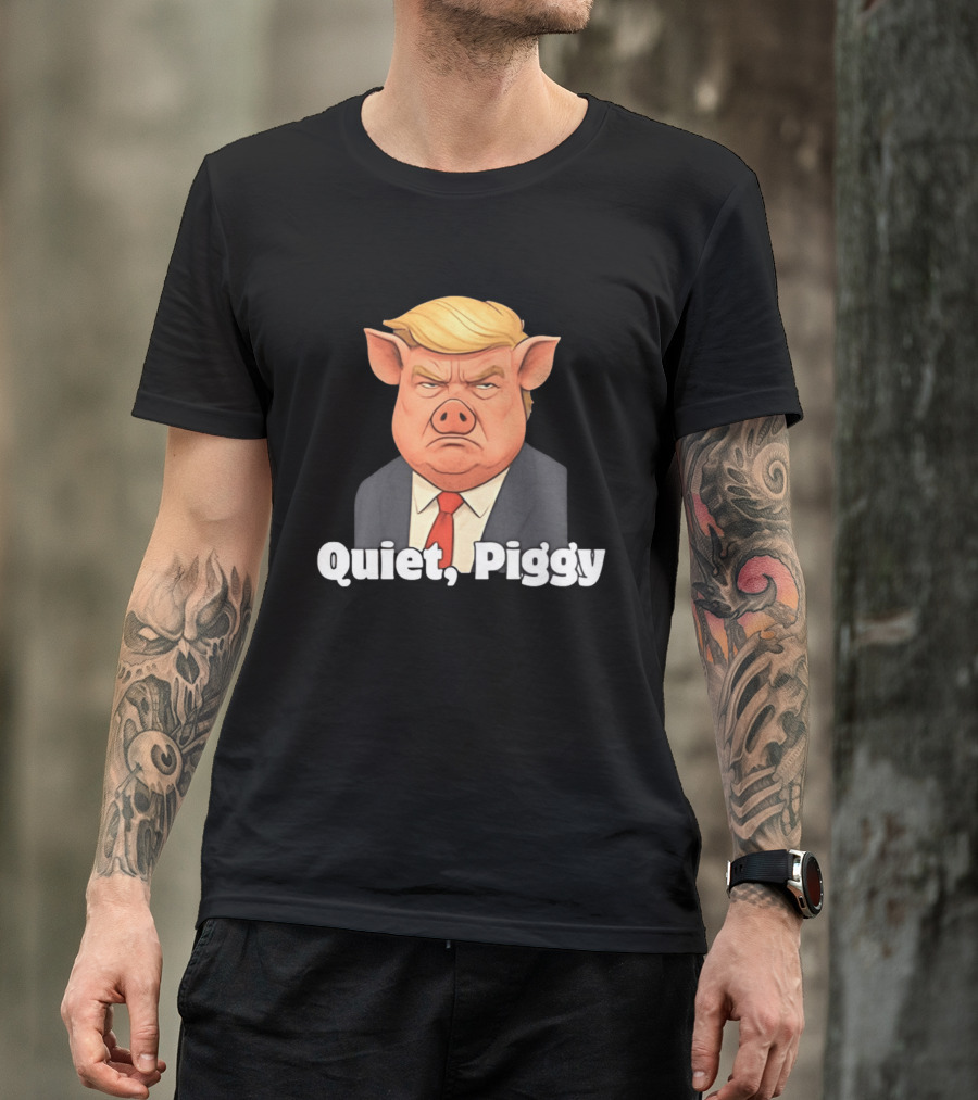 Quiet Piggy Suit Protest T-Shirt